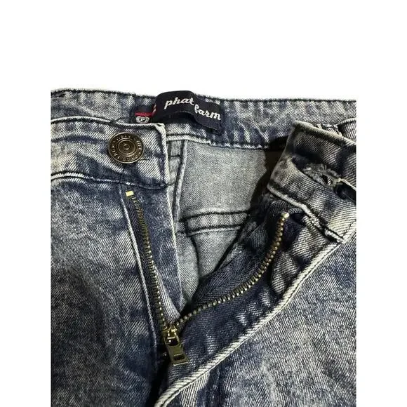 Phat Farm Men’s Acid Wash Jeans skinny fit 34x32 Hip hop Retro 90’s - Picture 10 of 12